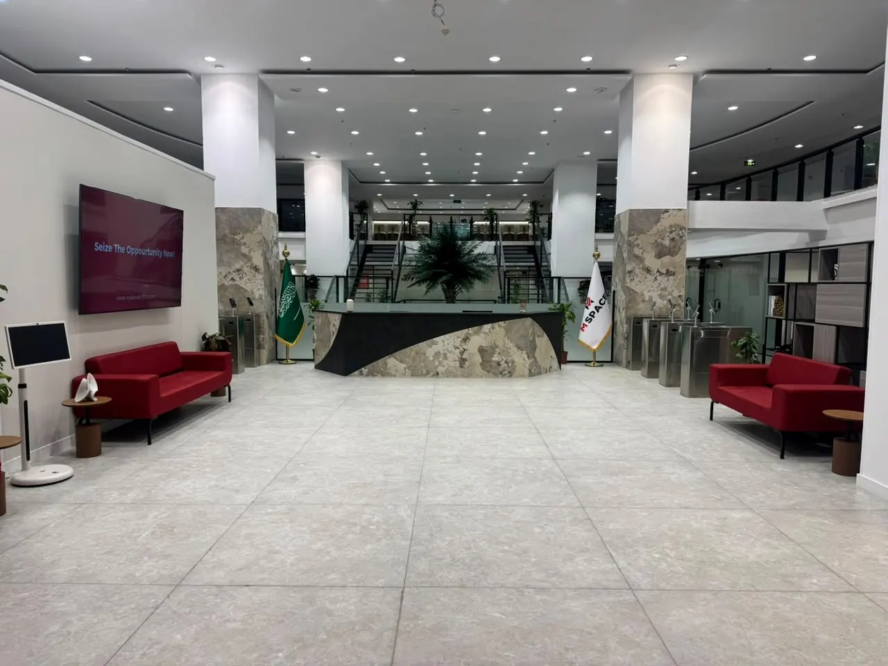 The actual MSPACEZ Jeddah reception and open atrium